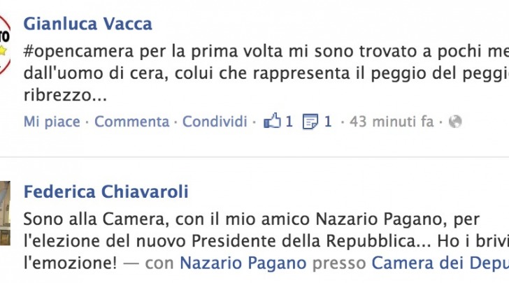 Vacca e Chiavaroli su facebook