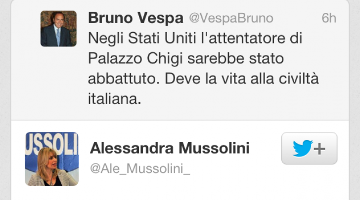 tweet Bruno Vespa