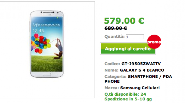 Offerta Samsung Galaxy S4