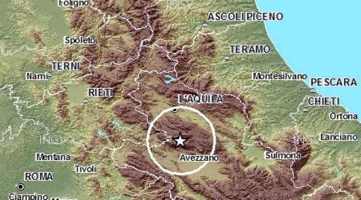 cartina scossa sismica