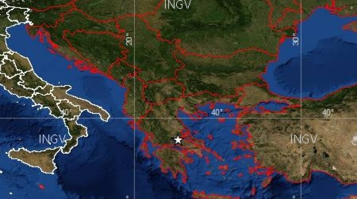 Mappa Scossa sismica Grecia