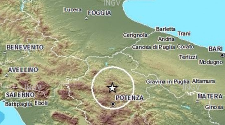 Mappa sismica Appennino Lucano