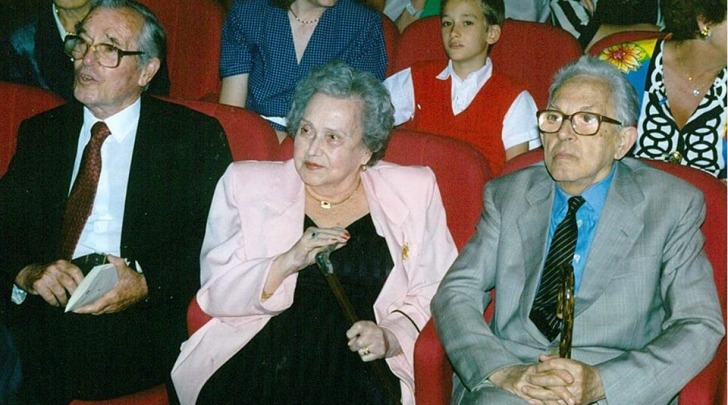 Dall'Archivio Società Barattelli, foto storica (1993): Vlad, Flora Carloni, Petrassi