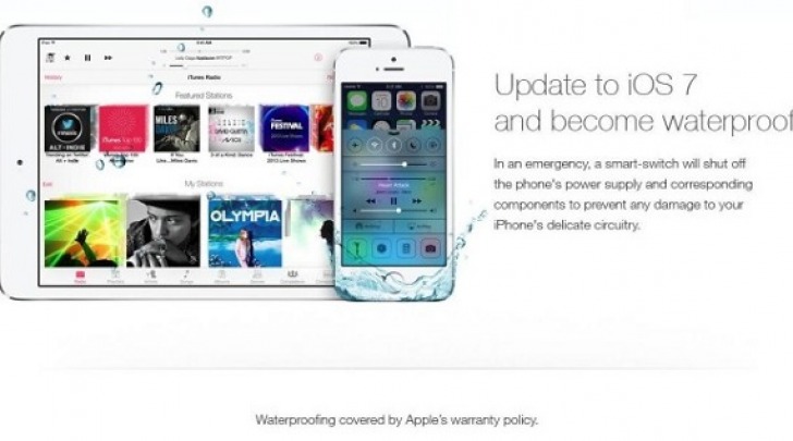 Fake waterproof iOS 7