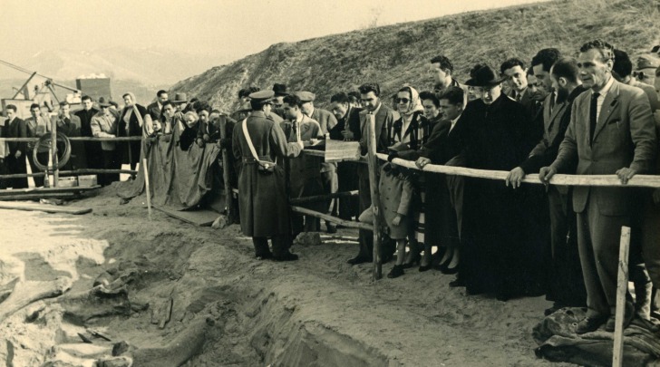 Foto del ritrovamento dei resti del Mammuthus meridionalis vestinus