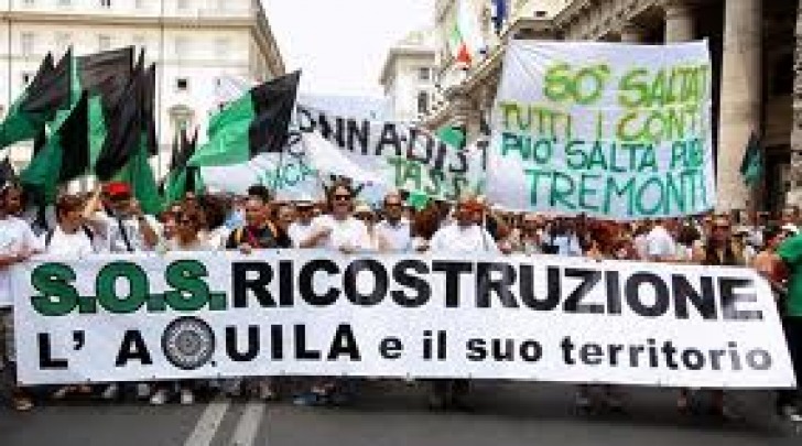 Manifestazione per ricostruzione L'Aquila a Roma-