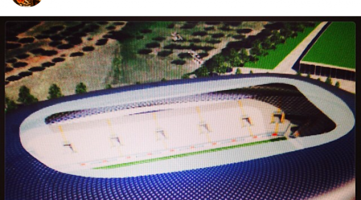 Una foto del progetto del nuovo stadio tratta dal profilo Instagram di Guglielmo Maio