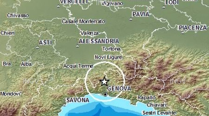 mappa scossa sismica