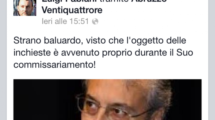 Fabiani su facebook