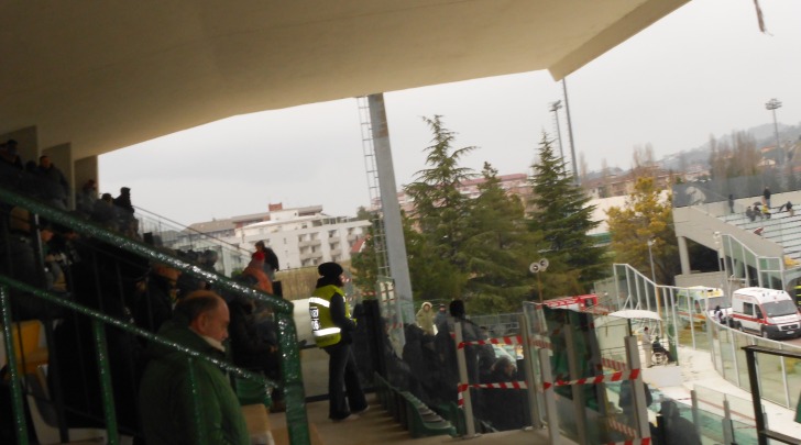 La tribuna dello stadio "Guido Angelini"