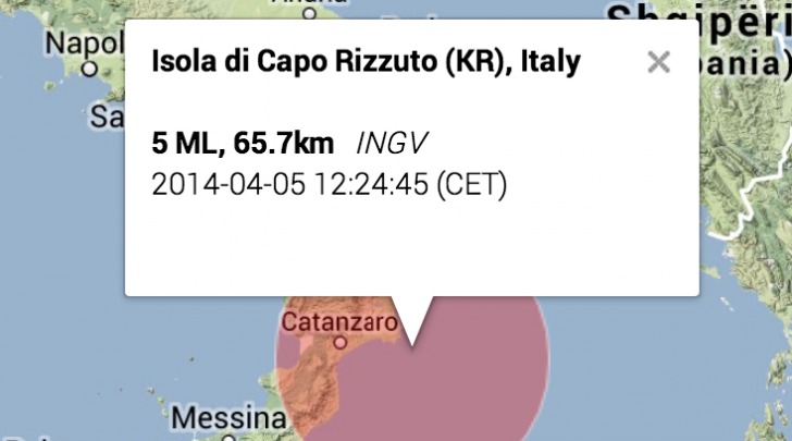 Terremoto Crotone, Calabria