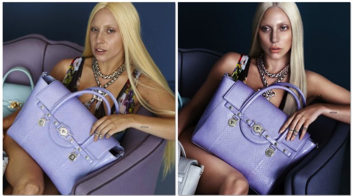 Lady Gaga prima e dopo il Photoshop