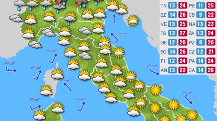 Meteo della settimana Italia