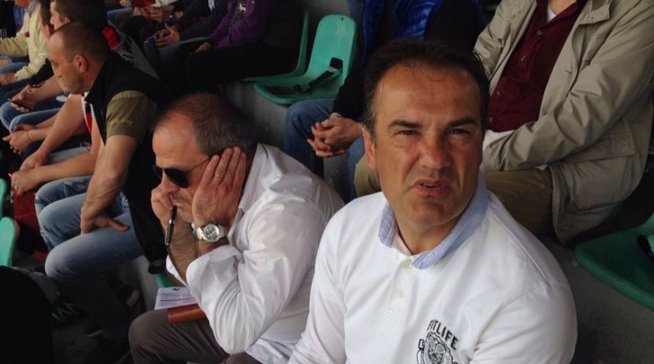 Marcello Di Giuseppe e Vincenzo Vivarini in tribuna a L'Aquila