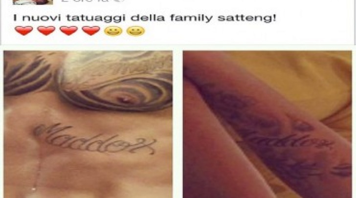 Melissa Satta e Kevin Prince Boateng tatuaggio Maddox