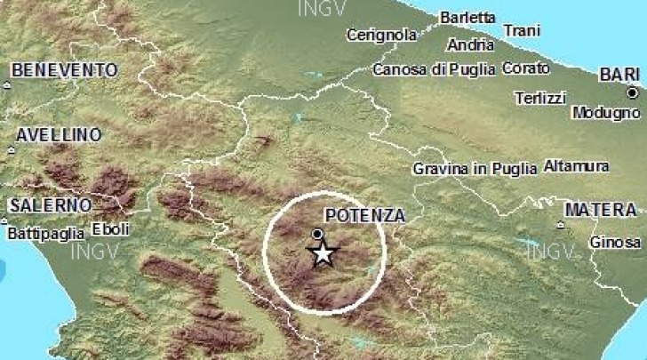 Scossa Appennino Lucano, Potenza