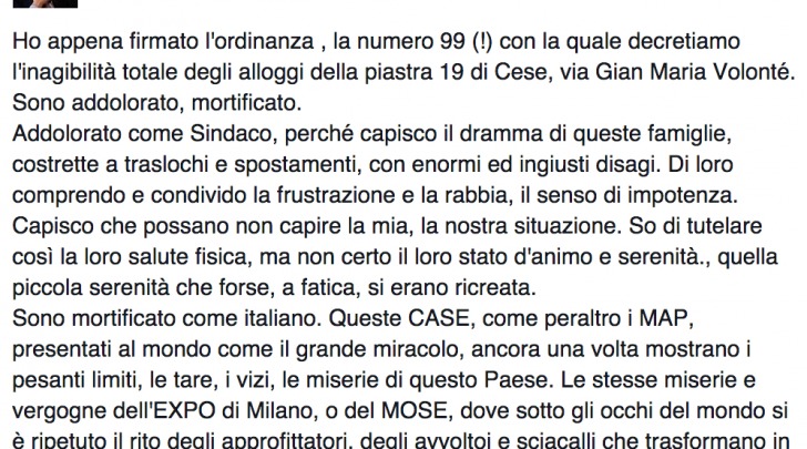 Massimo Cialente Facebook