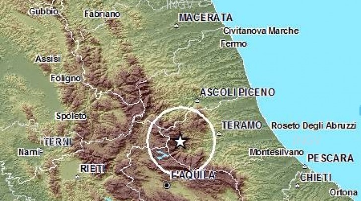 mappa scossa sismica