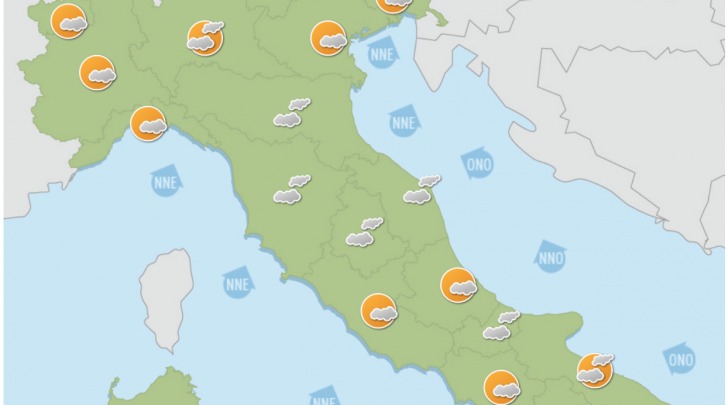 sole nord, pioggia sud