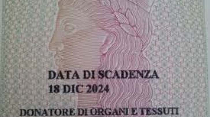 carta identità donatore organi