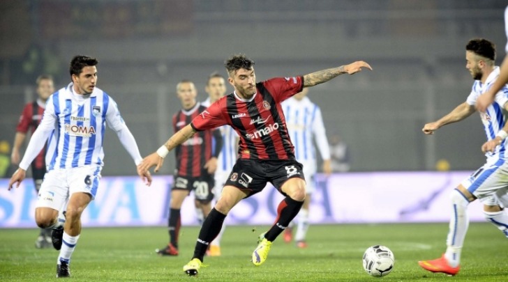 Monachello in azione, suo il gol del vantaggio