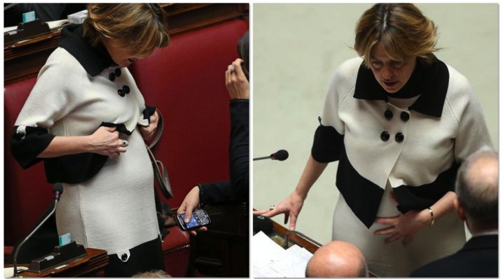 Lorenzin In Aula Col Pancione