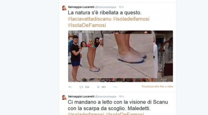 Il Tweet di Selvaggia Lucarelli su Valerio Scanu (Twitter)