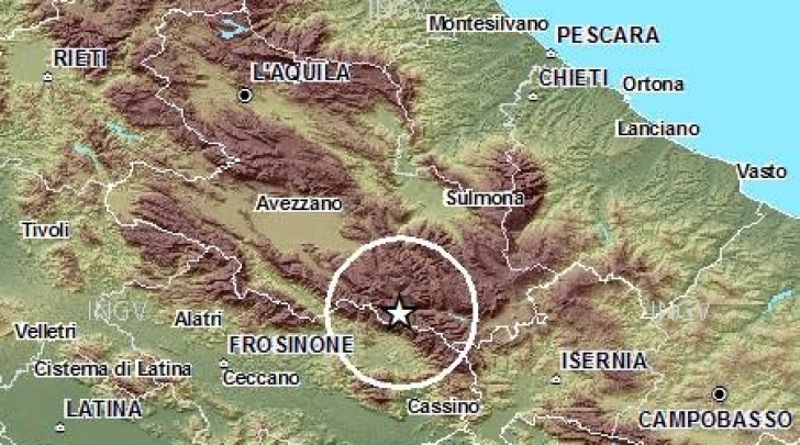 mappa scossa sismica