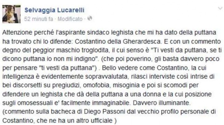 Il post di Selvaggia Lucarelli contro Costantino della Gherardesca