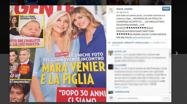 Il post di Mara Venier su Instagram