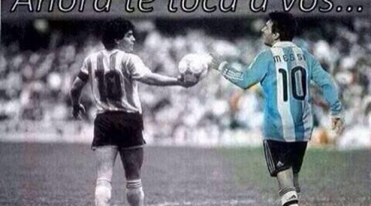 Maradona e Leo Messi da Twitter