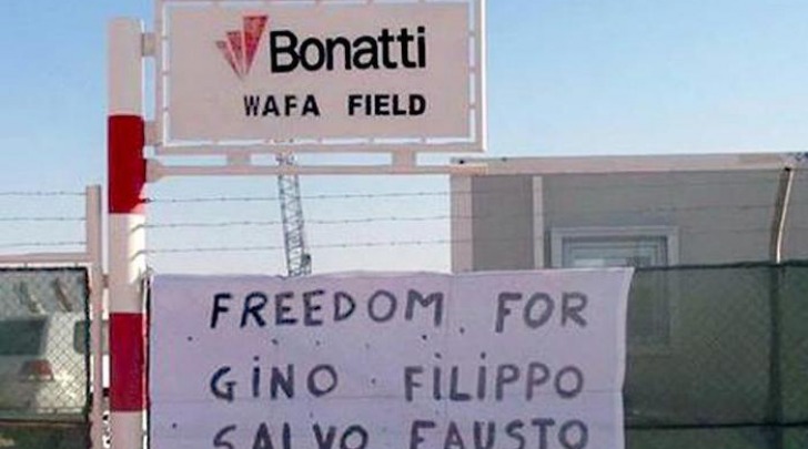 Libia, striscione chiede libertà rapiti