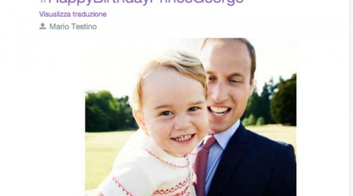 La foto per il secondo compleanno del principe George (Twitter)