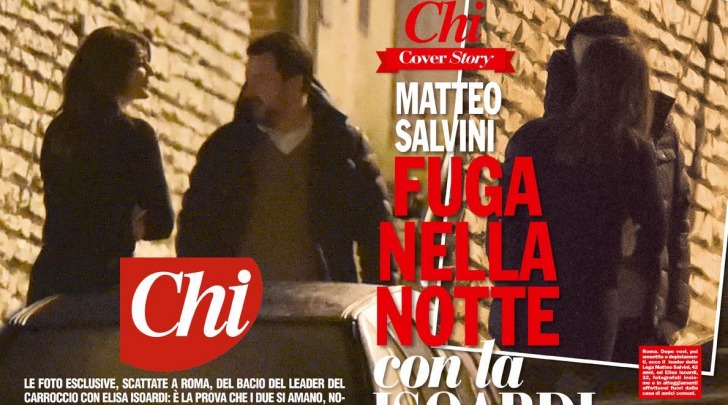 Matteo Salvini e Elisa Isoardi Bacio