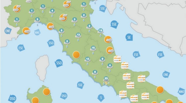 Meteo, l'Italia divisa in due