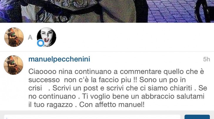 Nina Moric Chiarimento instagram