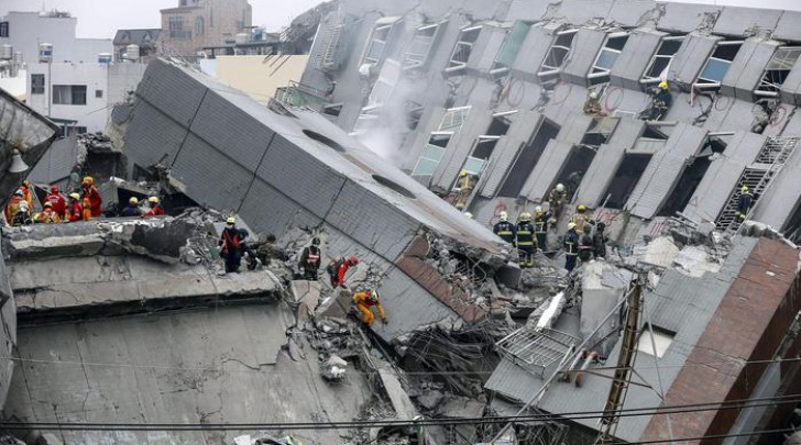 Crollo terremoto taiwan-foto da ansa