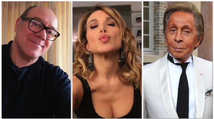 Verdone - D'Urso - Valentino / foto da twitter