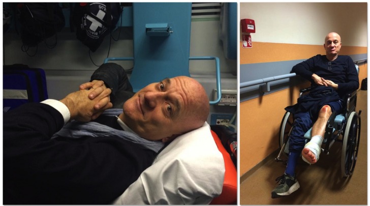 Claudio Bisio, incidente in moto