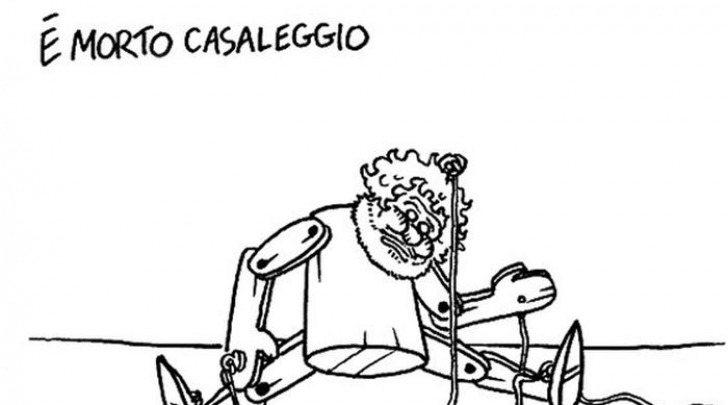 morte Casaleggio, vignetta Vauro 