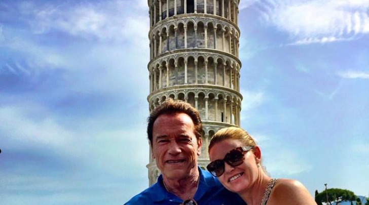 Arnold Schwarzenegger a Pisa - foto da facebook
