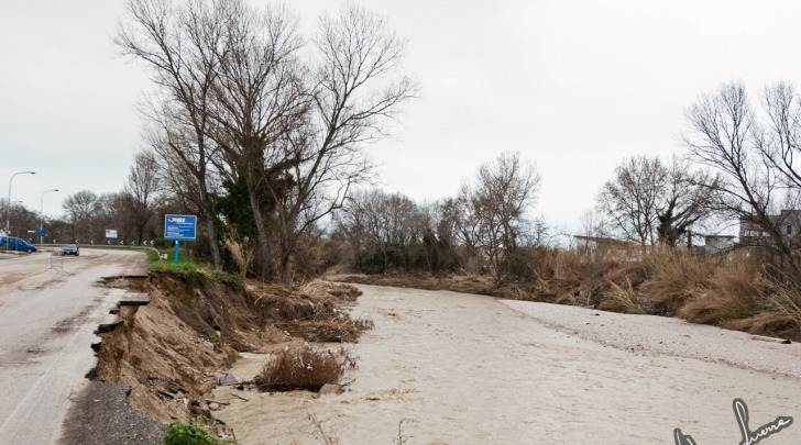 Il Salinello durante l'alluvione (foto Libero Guerra)