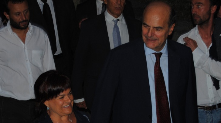Pierluigi Bersani alla Festa democratica in corso a L'Aquila