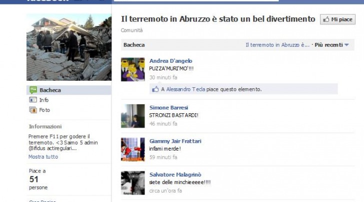 La pagina Facebook