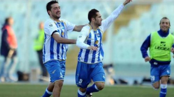 Marco Sansovini, autore della doppietta che regala la vittoria al Pescara