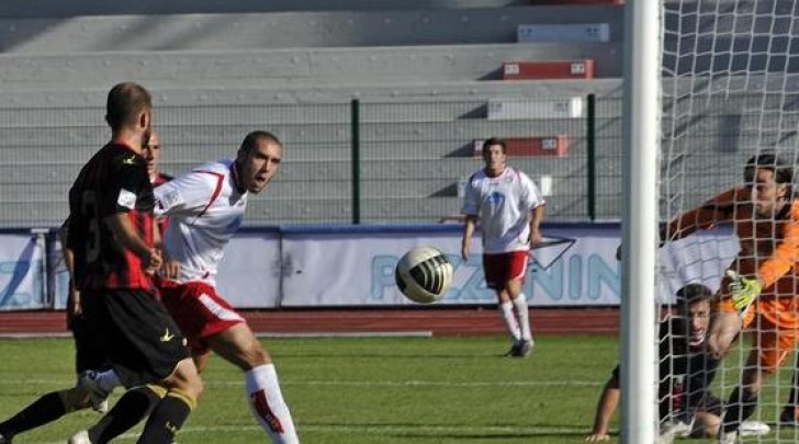 Il gol subito dalla Virtus a Bolzano