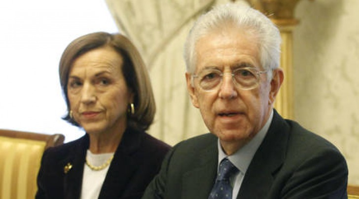 Il premier Monti con il ministro Fornero