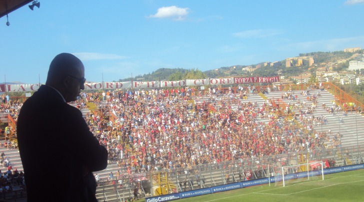 L'ex presidente Damaschi assiste dalla tribuna a Perugia-Chieti