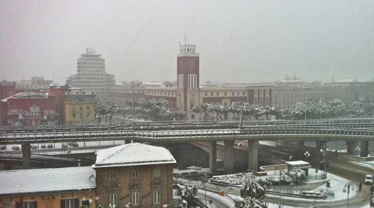 Pescara innevata (foto Fabio Sciarra)