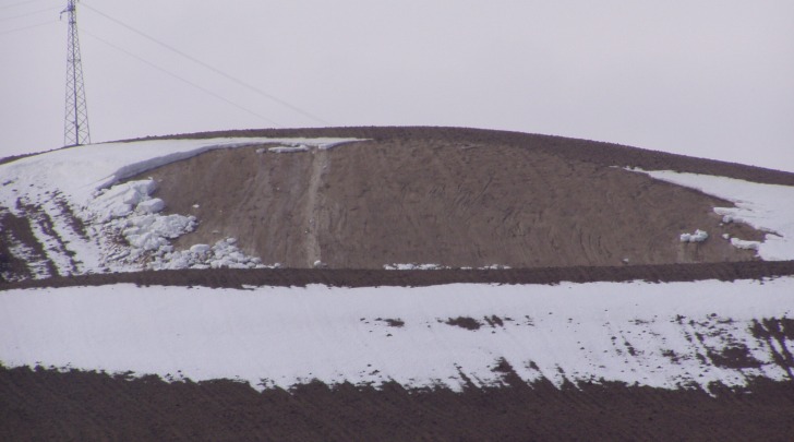 La frana dalla collina da Pineto a Scerne